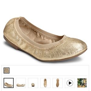 NWT Champagne Leather Ballet Flats